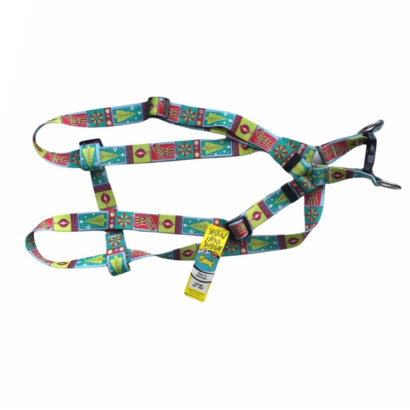 NEW Step-In Dog Harness Fun RETRO Christmas Large 25”- 40” Yellow Dog Design NWT - Picture 5 of 6